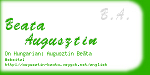 beata augusztin business card