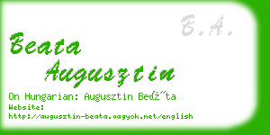 beata augusztin business card